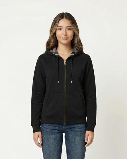 CHECKED ZIP HOODIE
