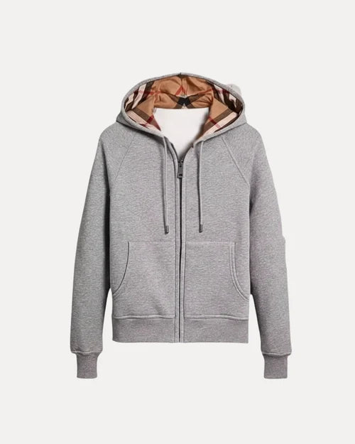 CHECKED ZIP HOODIE