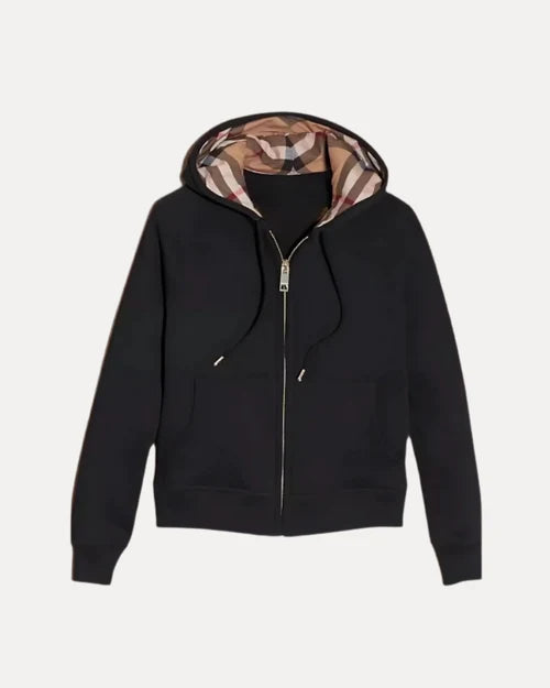 CHECKED ZIP HOODIE